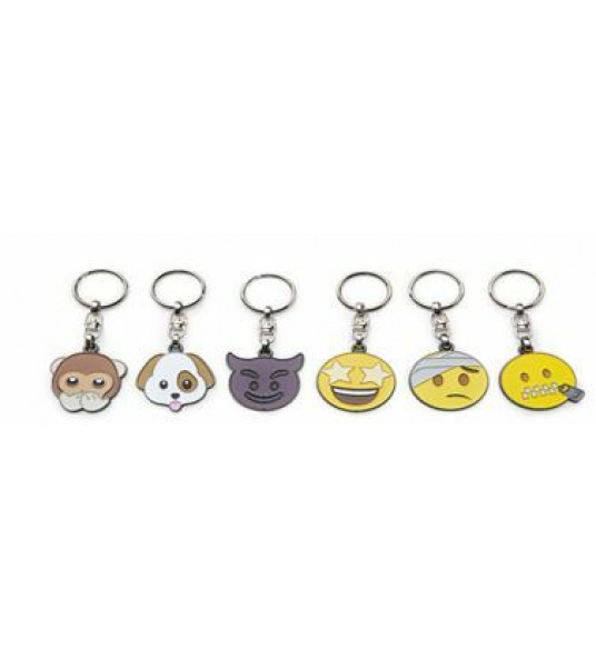 SLEUTELHANGER EMOJI SMILEY - ASSORTIMENT SET MET 12 STUKS (6X2)