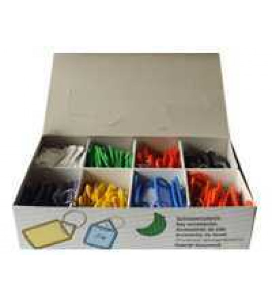 LABEL KUNSTSTOF MET SLEUTELRING KLEURASSORTIMENTSDOOS 200 STUKS