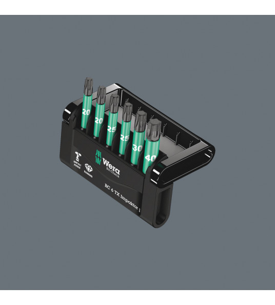 WERA TORX BITSET BIT-CHECK 6 TX IMPAKTOR 1, 6-DELIG