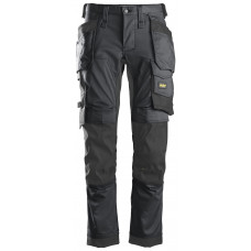 SNICKERS 6241 ALLROUNDWORK STRETCH WERKBROEK M. HOLSTERZAKKEN GRIJS - ZWART (5804) MT 48
