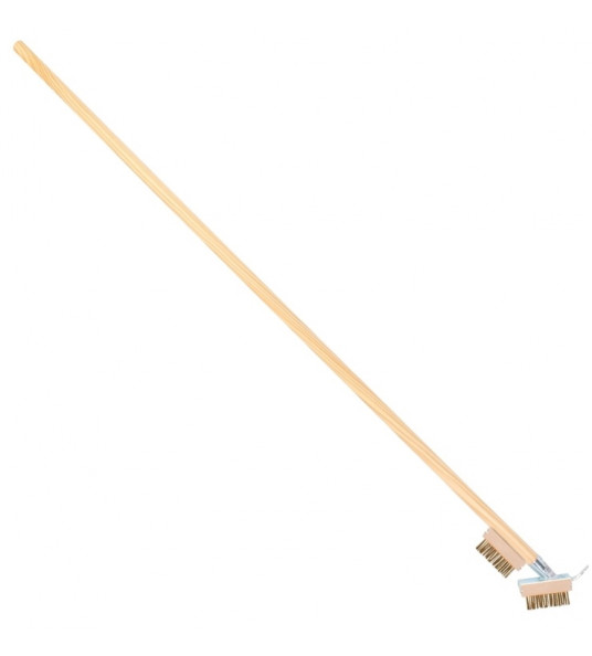 ONKRUIDBORSTEL MET HOUDER EN STEEL