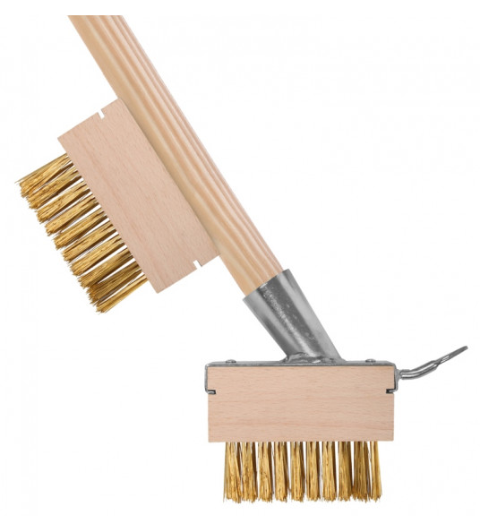 ONKRUIDBORSTEL MET HOUDER EN STEEL