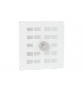 ALU SCHUIFROOSTER MET GAAS 160X160MM WIT