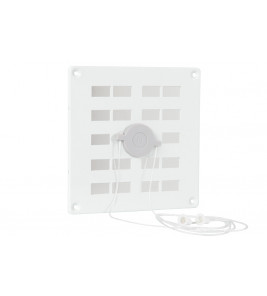 ALU SCHUIFROOSTER MET GAAS 160X160MM WIT