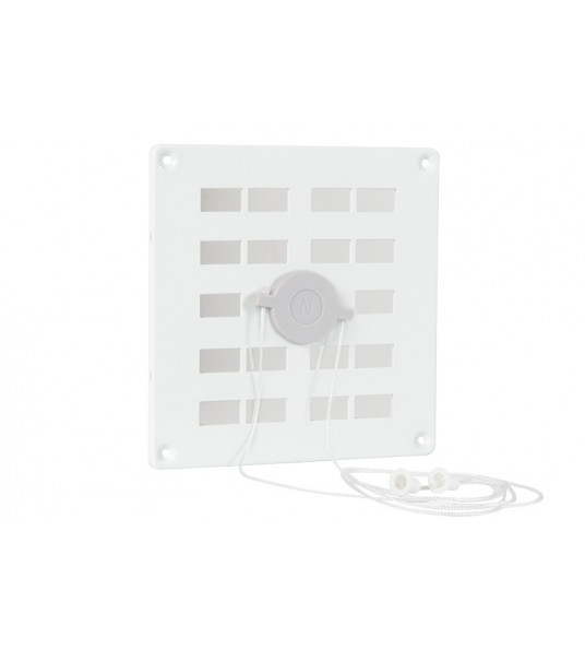 ALU SCHUIFROOSTER MET GAAS 160X160MM WIT