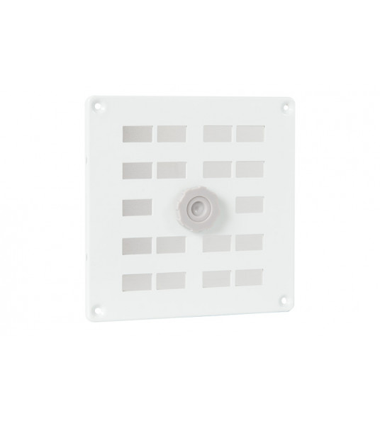 ALU SCHUIFROOSTER MET GAAS 160X160MM WIT