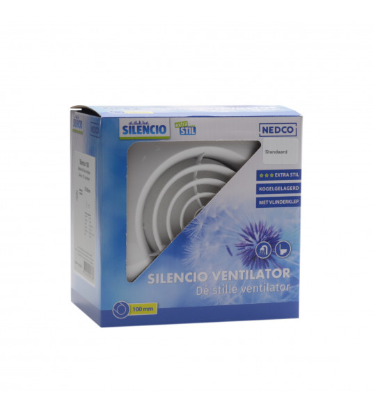 BADKAMER-/ TOILETVENTILATOR SILENCIO 100 WIT