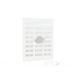 ALU SCHUIFROOSTER MET GAAS 250X200MM WIT