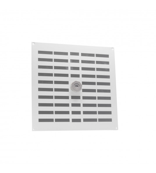 ALU SCHUIFROOSTER MET GAAS 300X300MM WIT