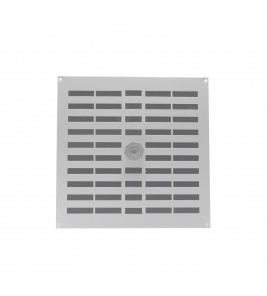 ALU SCHUIFROOSTER MET GAAS 300X300MM WIT