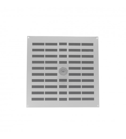 ALU SCHUIFROOSTER MET GAAS 300X300MM WIT