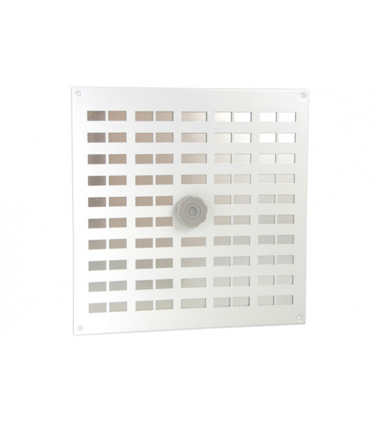 ALU SCHUIFROOSTER MET GAAS 300X300MM WIT