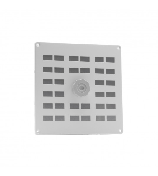 ALU SCHUIFROOSTER MET GAAS 200X200MM WIT