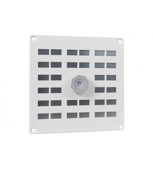 ALU SCHUIFROOSTER MET GAAS 200X200MM WIT