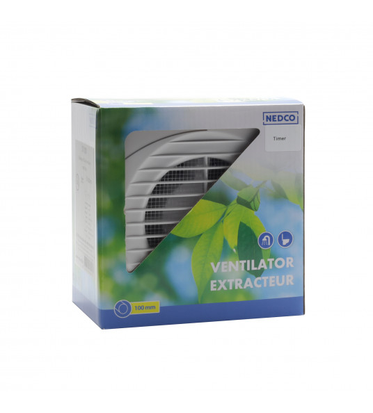 NEDCO KANAALVENTILATOR DT 100MM WIT MET TIMER