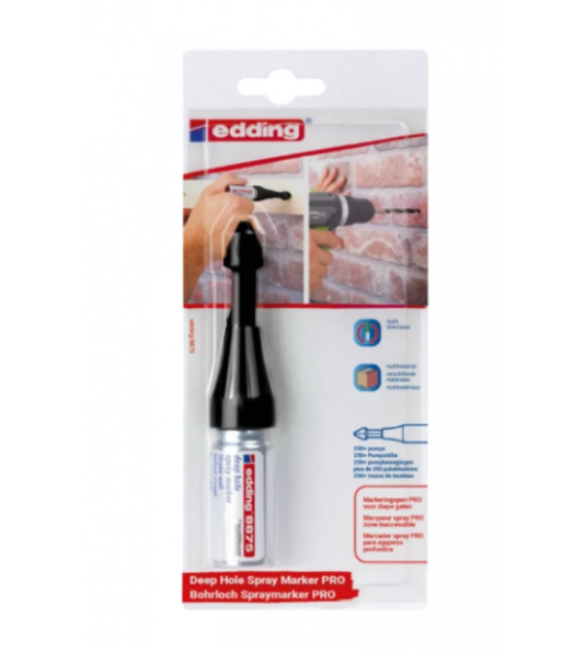 EDDING E-8875 DIEPE GATEN SPRAYMARKER PRO ZWART EDDING E-8875 DIEPE GATEN SPRAYMARKER PRO ZWART