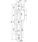 NEMEF SLUITPLAAT P 4000/17/T DR.RS/HOLL LINKS RVS 29X196MM RECHTHOEKIG
