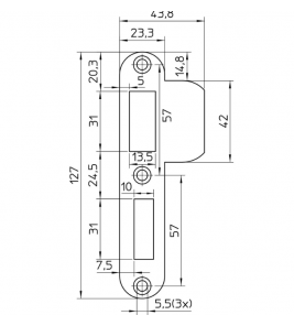 NEMEF RVS SLUITPLAAT P1279 HOLL RS (DIN LINKS)