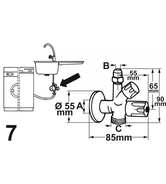 HOEKSTOPKRAAN 1/2" X 3/8"-10MM M WASM AANSL 3/4" CHROOM HOEKSTOPKRAAN 1/2" X 3/8"-10MM M WASM AANSL 3/4" CHROOM