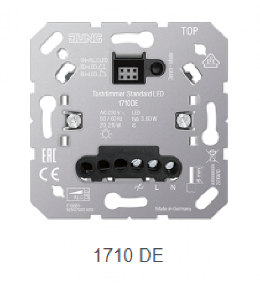 JUNG 1710DE TASTDIMMER LED 3-60/GL 20-210W