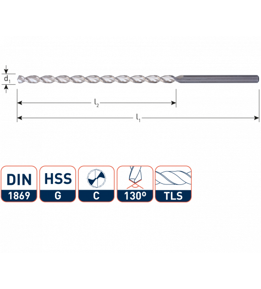 ROTEC HSS-G HOUTSPIRAALBOOR HARDHOUT EXTRA LANG DIN 1869 TLS 10,0X265MM ROTEC HSS-G HOUTSPIRAALBOOR HARDHOUT EXTRA LANG DIN 1869 TLS 10,0X265MM