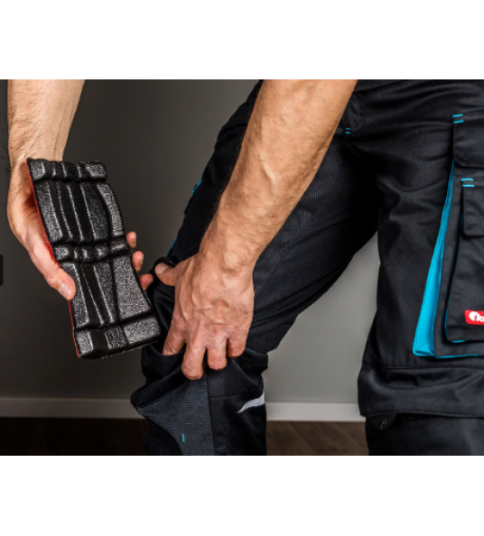 KNEETEK KNIESTUKKEN VOOR WERKBROEK ROOD/ZWART ERGOPAD