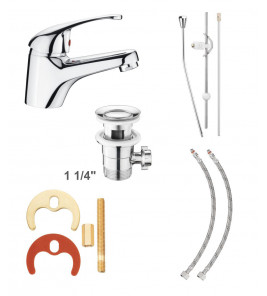 CORNAT 3065 FABIO 1 GREEPS WASTAFELKRAAN CHROOM M WASTE INCL AFVOERPLUG