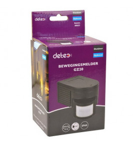 DETEQ GZ20 BEWEGINGSMELDER OUTDOOR 180&deg; ZWART TOT 300W (LED)
