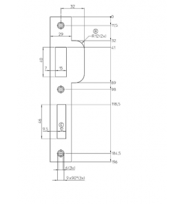 NEMEF SLUITPLAAT PROJECTSLOT P 646/12/U DIN RS VERZINKT 25X192MM AFGEROND