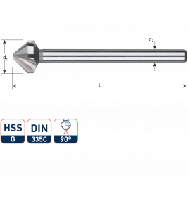 HSS-G VERZINKBOOR 90&deg; VOOR METAAL/HOUT 16.5MM (M8)