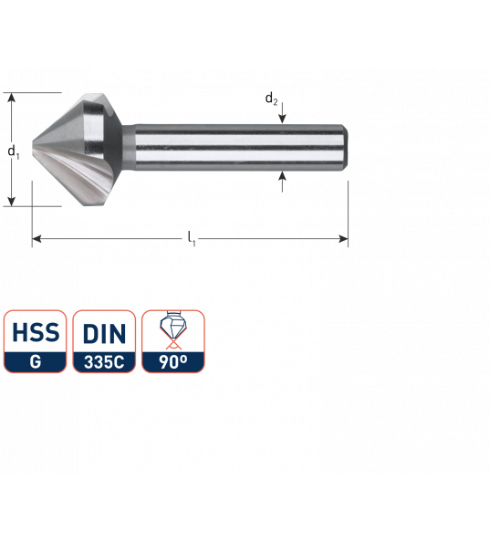 HSS-G VERZINKBOOR 90&deg; VOOR METAAL/HOUT 6.3MM (M3)