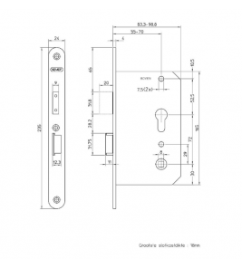NEMEF COMFORT (SENIOREN) DIN RECHTS 4429/17-55 VEILIGHEIDSSLOT SKG** DM55MM PC72MM