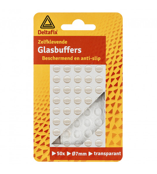 GLASBUFFER ZELFKLEVEND BOL TRANSPARANT 8 MM X 1.3MM (50 STUKS)