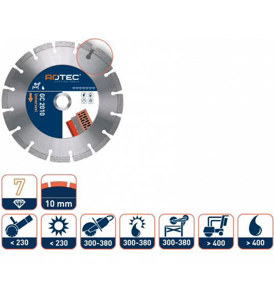 DIAMANTZAAGBLAD BETON/UNIVERSEEL 'ORCA 7' ø125X2,4Xø22,2