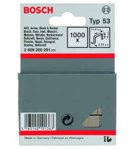 BOSCH NIET FIJN TYPE 53 4 MM VERZINKT (11,4X0,74) (1000 STUKS)
