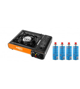 GAS COOKER 0-050 SAMEN MET 4 GASVULLINGEN