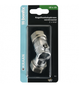 BONFIX BLISTER KOGELSTOPKRAAN HAAKS KNEL 15X15 SCHROEVENDR.