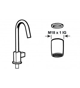 WATERBESPARENDE PERLATOR M18X1 5L/MIN CHROOM