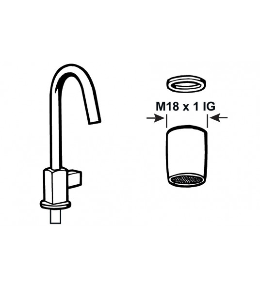 WATERBESPARENDE PERLATOR M18X1 5L/MIN CHROOM WATERBESPARENDE PERLATOR M18X1 5L/MIN CHROOM