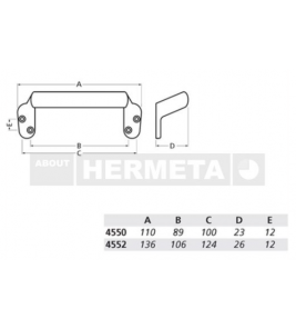 HERMETA SCHUIFRAAMGREEP 140MM NATUREL F1