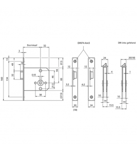 MAUER 2451 F 60 MM RENOVATIELOOPSLOT VOORPLAAT 160X24MM DIN RECHTS