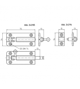 MESSING DEURGRENDEL-MP 100X46MM-10MM STIFTDIAMETER
