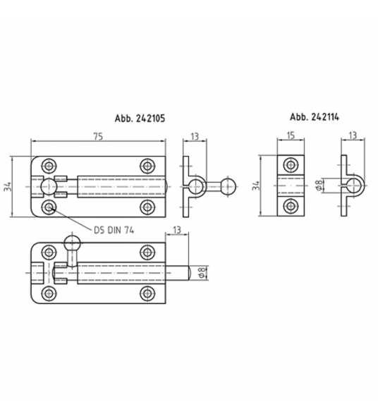 MESSING DEURGRENDEL-MP 100X46MM-10MM STIFTDIAMETER