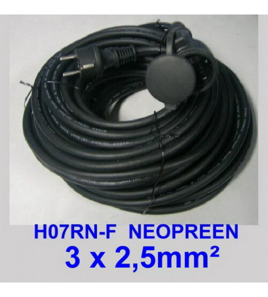 VERLENGSNOER NEOPREEN 3X2,5MM H07RN-F ZWART 10 METER