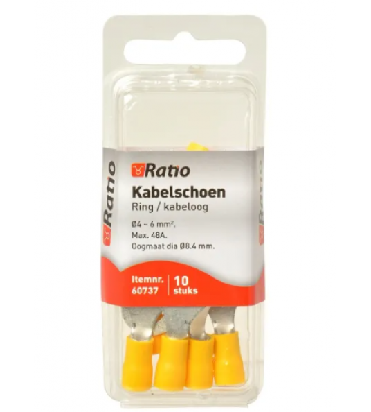 KABELSCHOEN OOG BINNENMAAT=8MM 4-6MM² (10 STUKS)