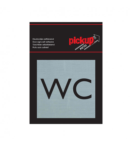 BORD ALULOOK "WC" 80X80 MM ZELFKLEVEND