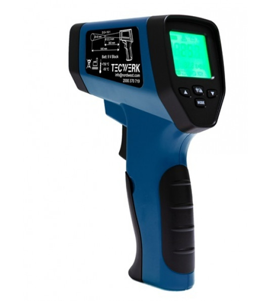 INFRAROODTHERMOMETER - 50 TOT CA. 750 &deg;C ±2 &deg;C TECWERK