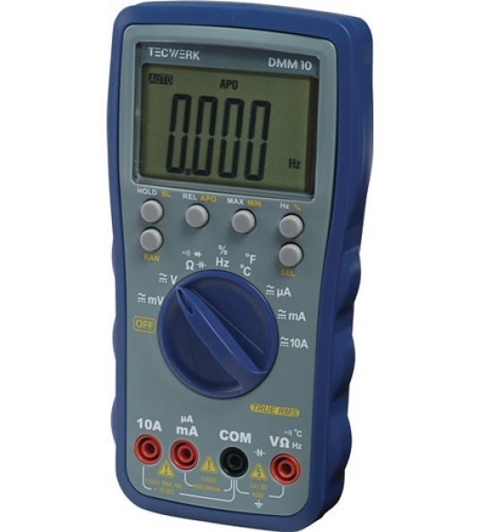 MULTIMETER DMM 10 0-600 V AC/DC WAAR RMS TECWERK