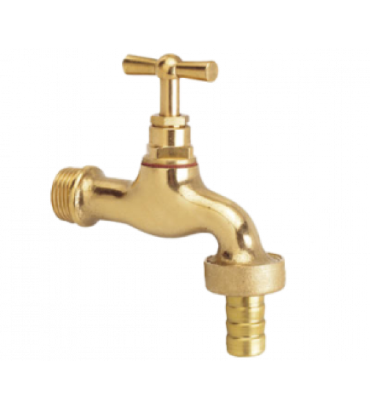 BONFIX TAPKRAAN GEPOLIJST MESSING 1/2" BU. INCL. SLANGKOPP.