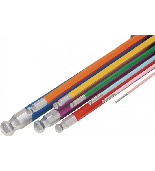 HAAKSE SCHROEVENDRAAIER-SET 9-DELIG KUNSTSTOF HOUDER SW 1,5-10MM LANG KLEURCODE